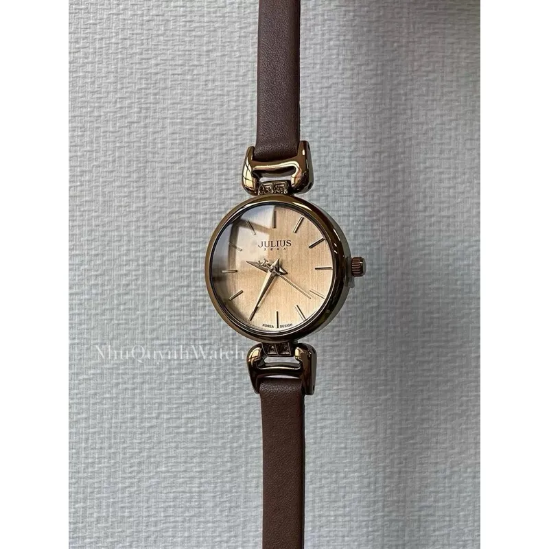 Ảnh Đồng hồ nữ Julius Hàn Quốc Ja-925 size mặt 2,6cm dây da (Nâu) 4