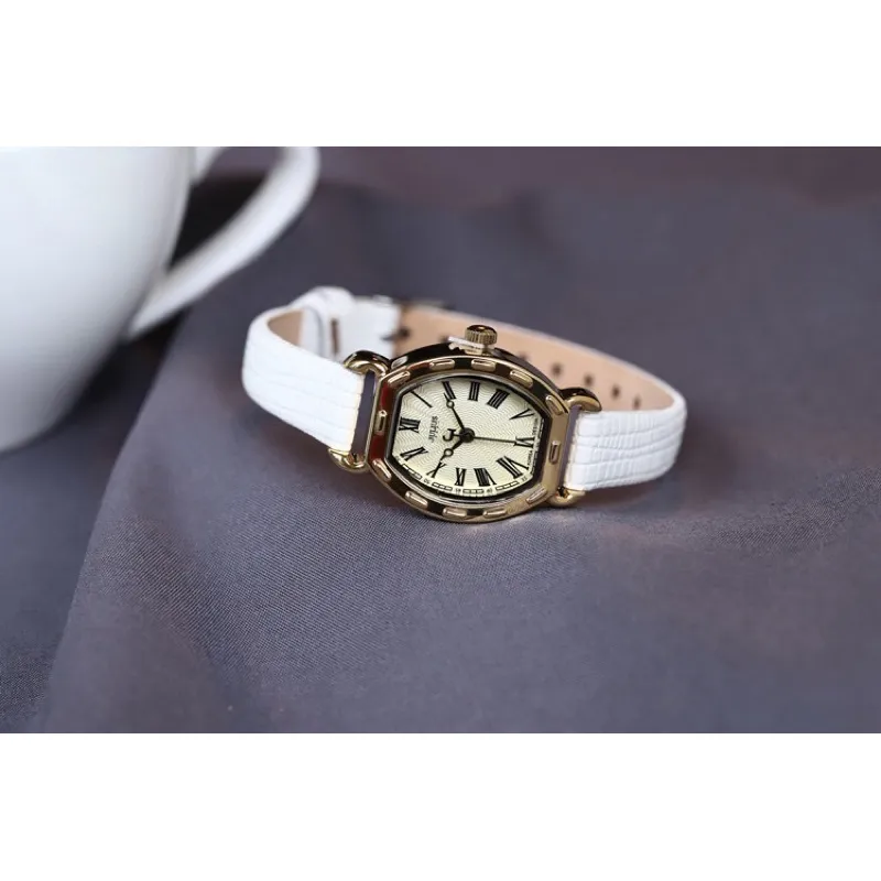 Ảnh Đồng hồ nữ Julius Hàn Quốc JA-544 Mặt size 2,5 x 2,1cm dây da 5 màu (nâu, đỏ, trắng, trắng mặt vàng, đen) 2