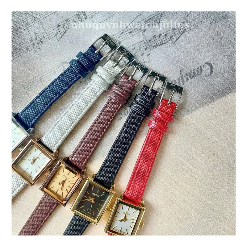 Ảnh Đồng Hồ Nữ Julius Hàn Quốc Dây Da JA-787 size mặt 2,4 x 1,9cm (5 màu). 3