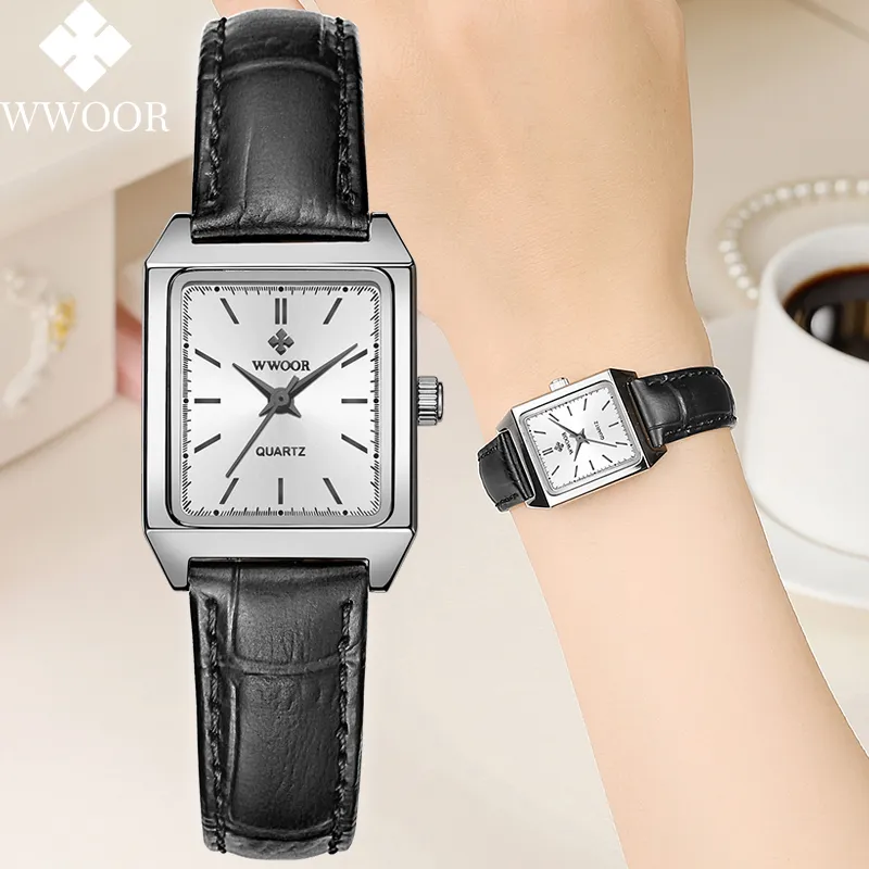 Ảnh Đồng Hồ Quartz WWOOR Mặt Chữ Nhật Nhỏ Sang Trọng 8850 4