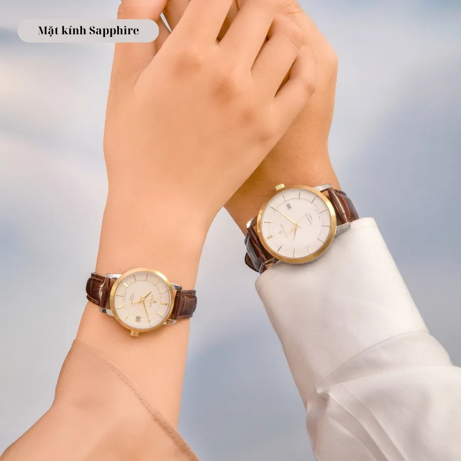 Ảnh Đồng hồ Sunflame Watch Twilight MJOS00-B mặt kính Sapphire chống xước, chống nước 5 ATM, dây da đeo tay mẫu đôi nam nữ 2