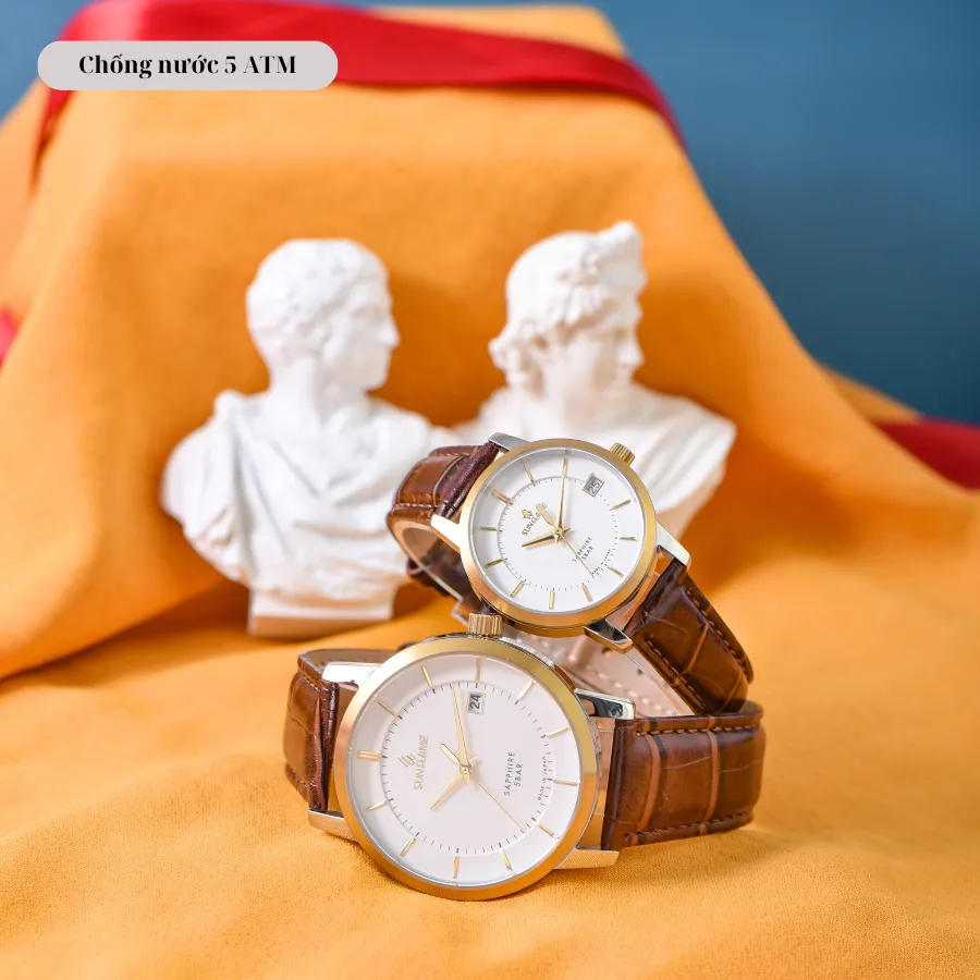 Ảnh Đồng hồ Sunflame Watch Twilight MJOS00-B mặt kính Sapphire chống xước, chống nước 5 ATM, dây da đeo tay mẫu đôi nam nữ 3