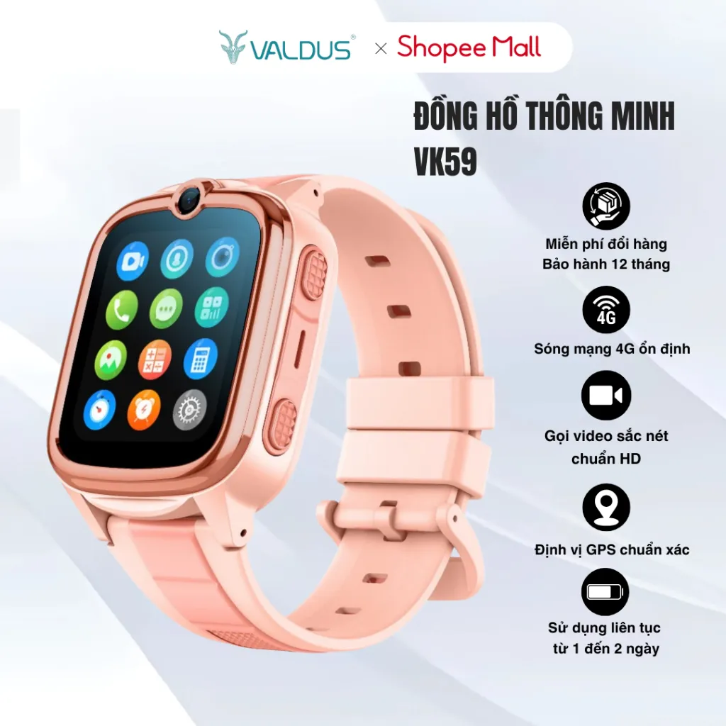 Ảnh Đồng hồ thông minh cho trẻ em Valdus VK 59 Kid 4G watch video call định vị chính hãng bảo hành 1 năm 1