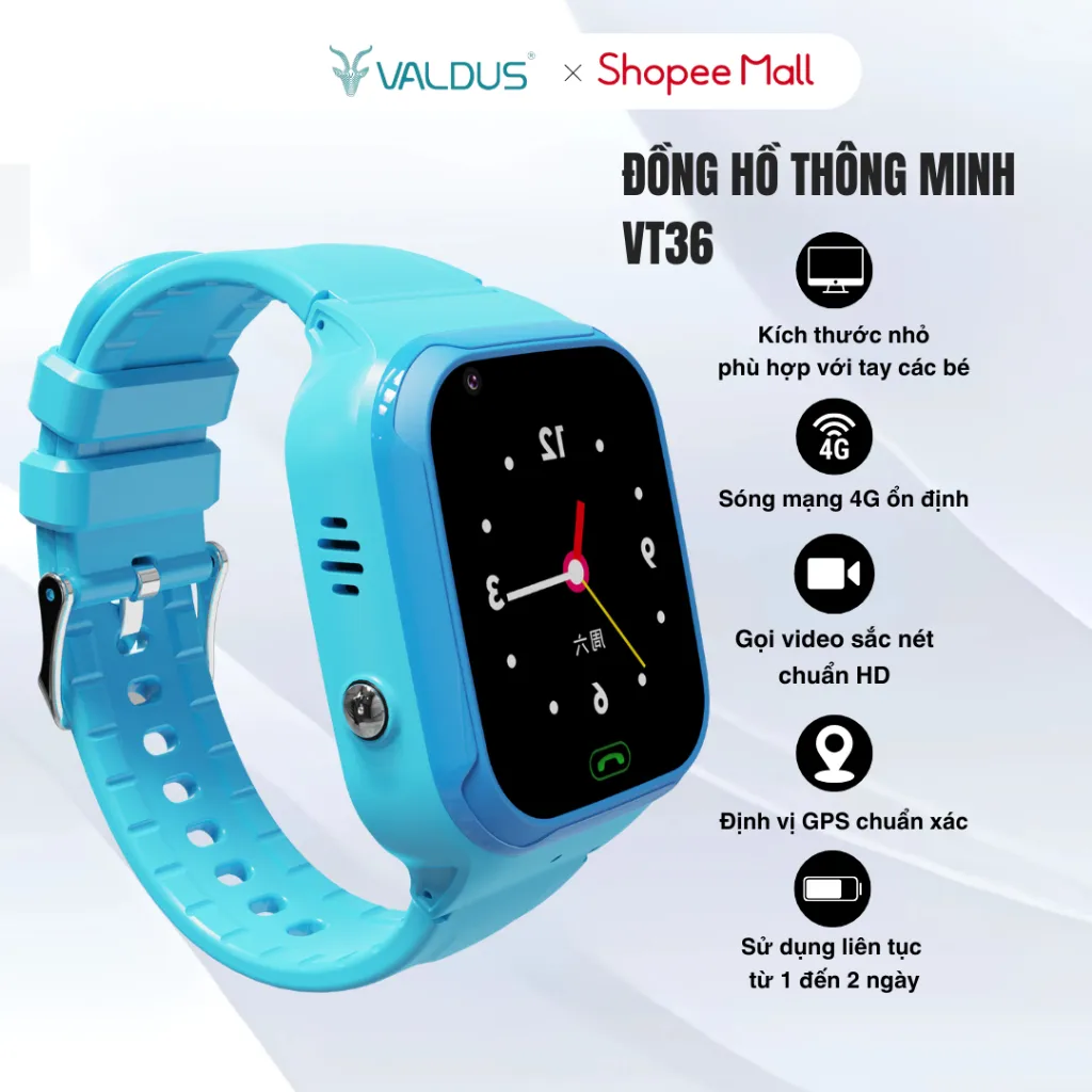 Ảnh Đồng hồ thông minh cho trẻ em Valdus VT36 Kid 4G watch video call định vị chính hãng bảo hành 1 năm 1