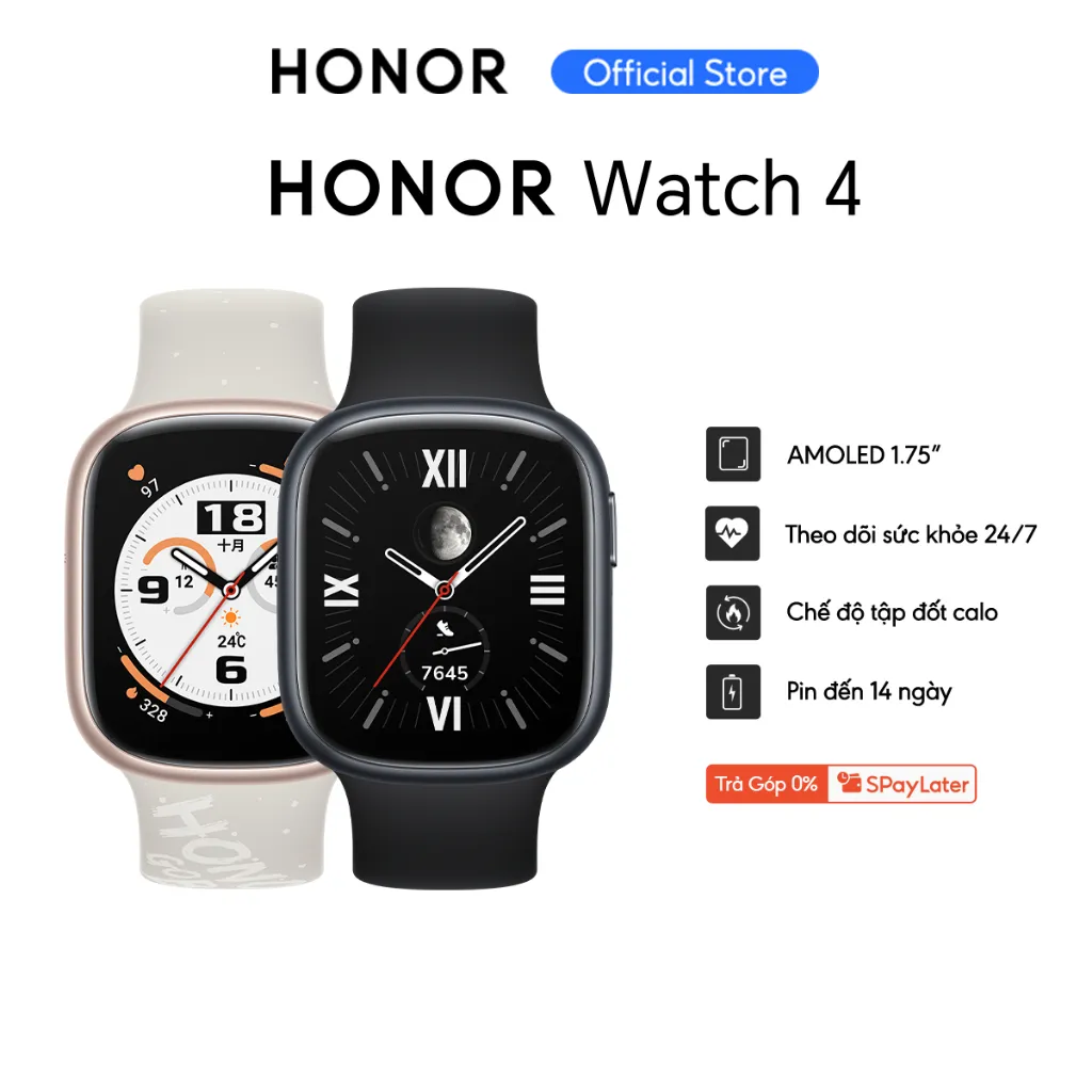 Ảnh Đồng hồ thông minh HONOR Watch 4 | Màn hình 1.75" AMOLED, Pin 14 ngày, Nghe gọi | BH 12 Tháng 2