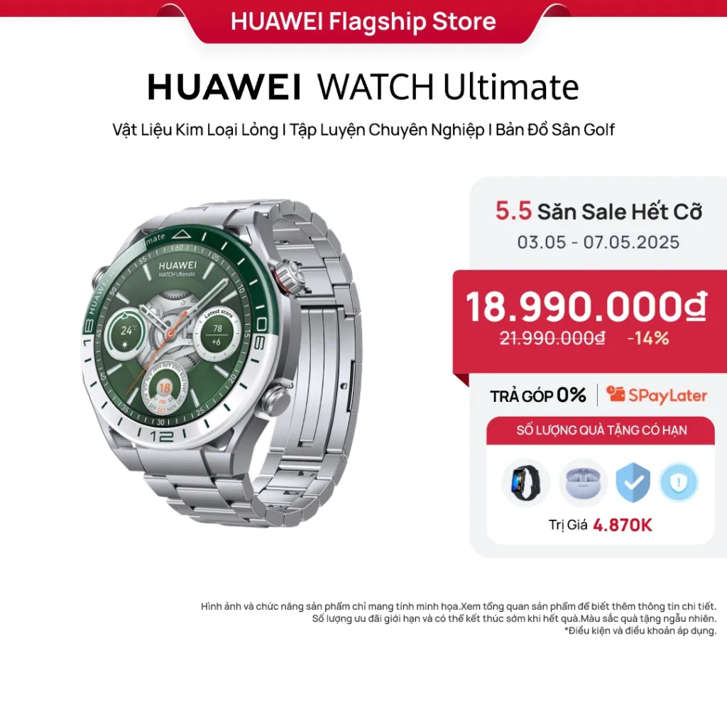 Ảnh Đồng Hồ Thông Minh HUAWEI WATCH Ultimate Vật Liệu Kim Loại Lỏng | Tập Luyện Chuyên Nghiệp 1