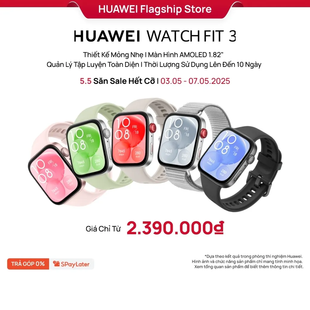 Ảnh Đồng Hồ Thông Minh HUAWEI WATCH FIT 3 | Thiết Kế Mỏng Nhẹ | Màn Hình AMOLED 1.82" | Quản Lý Tập Luyện Toàn Diện 1