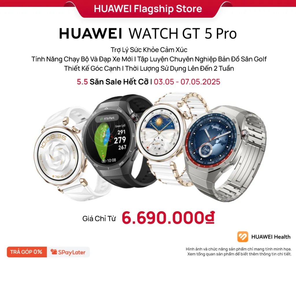 Ảnh Đồng Hồ Thông Minh HUAWEI WATCH GT5 Series Tính Năng Chạy Bộ Và Đạp Xe Mới | Thiết Kế Góc Cạnh | Thời Lượng 2 Tuần 2