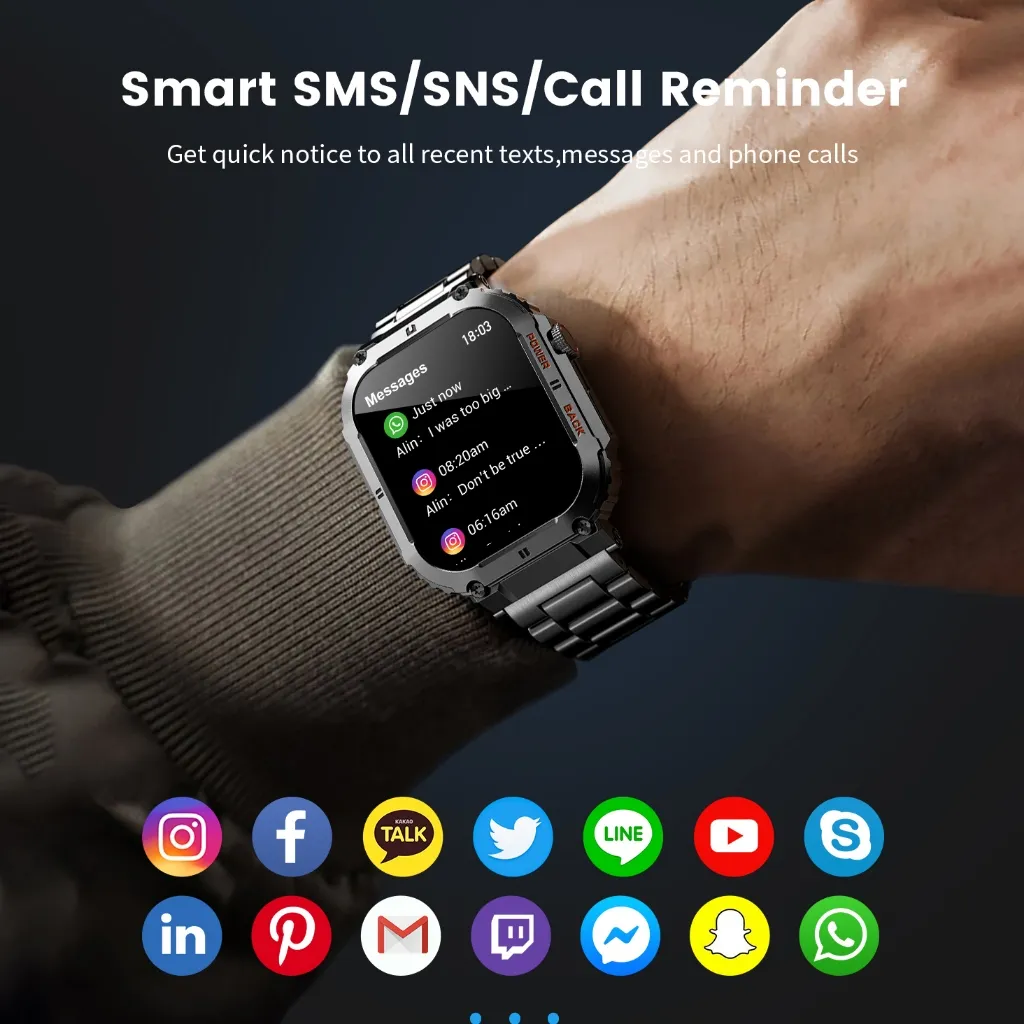 Ảnh Đồng hồ thông minh LIGE đa chức năng theo dõi sức khoẻ kết nối bluetooth thích hợp cho điện thoại iOS Android 3