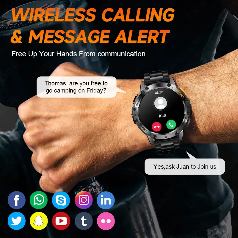 Ảnh Đồng hồ thông minh LIGE AMOLED 1.43 inch Màn hình cảm ứng toàn diện Cuộc gọi Bluetooth Đồng hồ tùy chỉnh Mặt theo dõi huyết áp nhịp tim 3