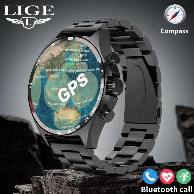 Ảnh Đồng Hồ Thông Minh lige Có La Bàn gps Kết Nối bluetooth Chống Thấm Nước Cho Nam 1