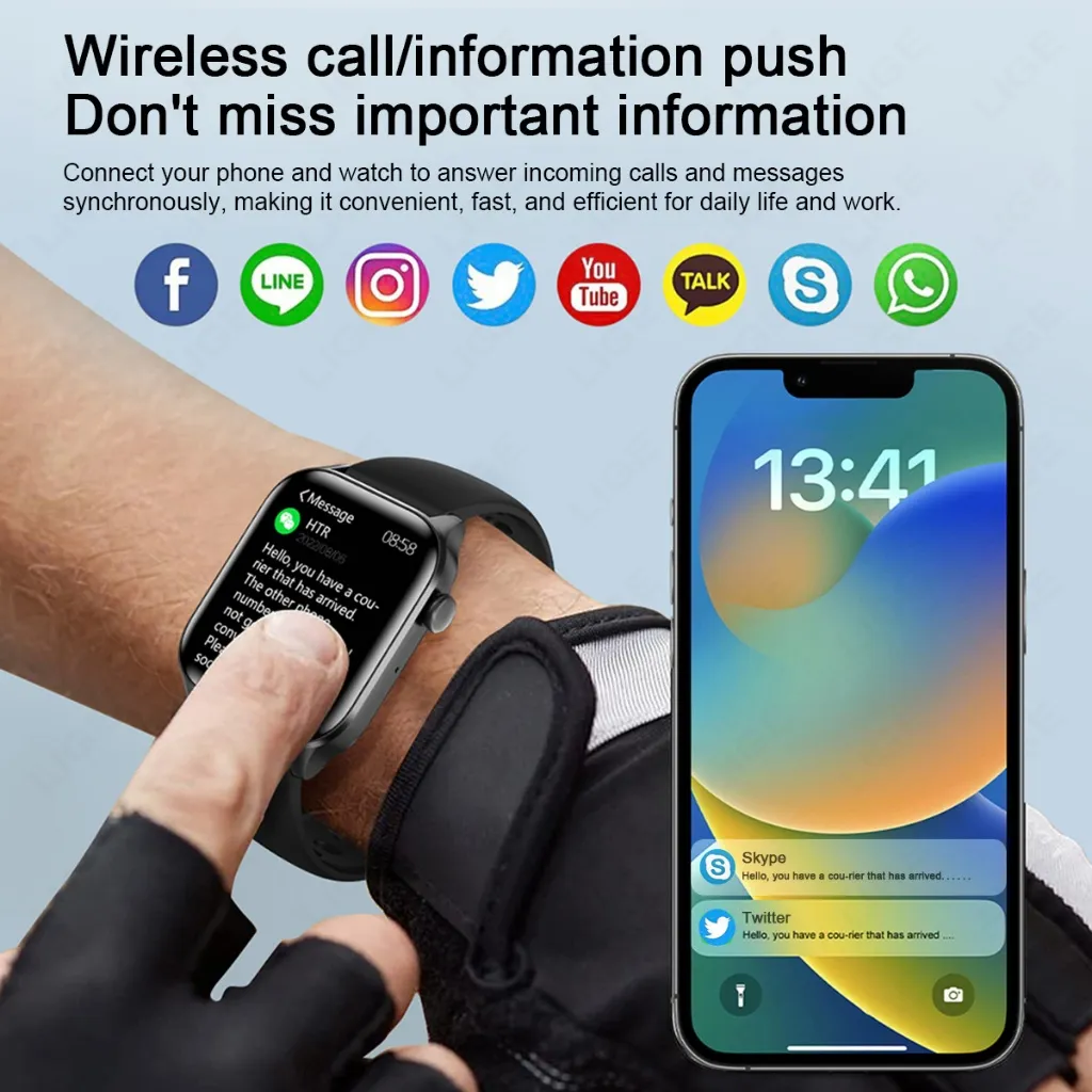 Ảnh Đồng hồ thông minh LIGE Nam Theo dõi sức khỏe chống nước Cuộc gọi Bluetooth Theo dõi sức khỏe 2