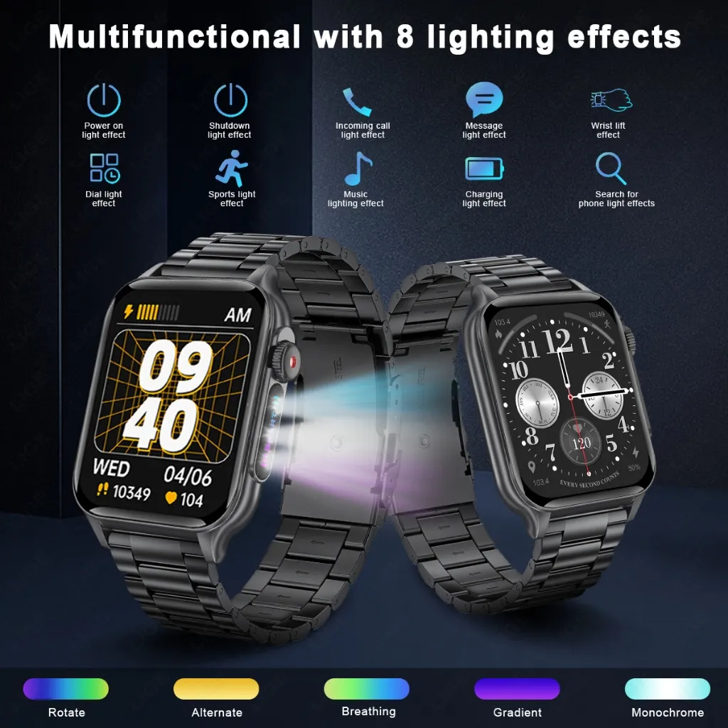 Ảnh Đồng hồ thông minh LIGE Nam Cuộc gọi Bluetooth Đèn thở LED 1.96inch Full Touch Chống nước 4