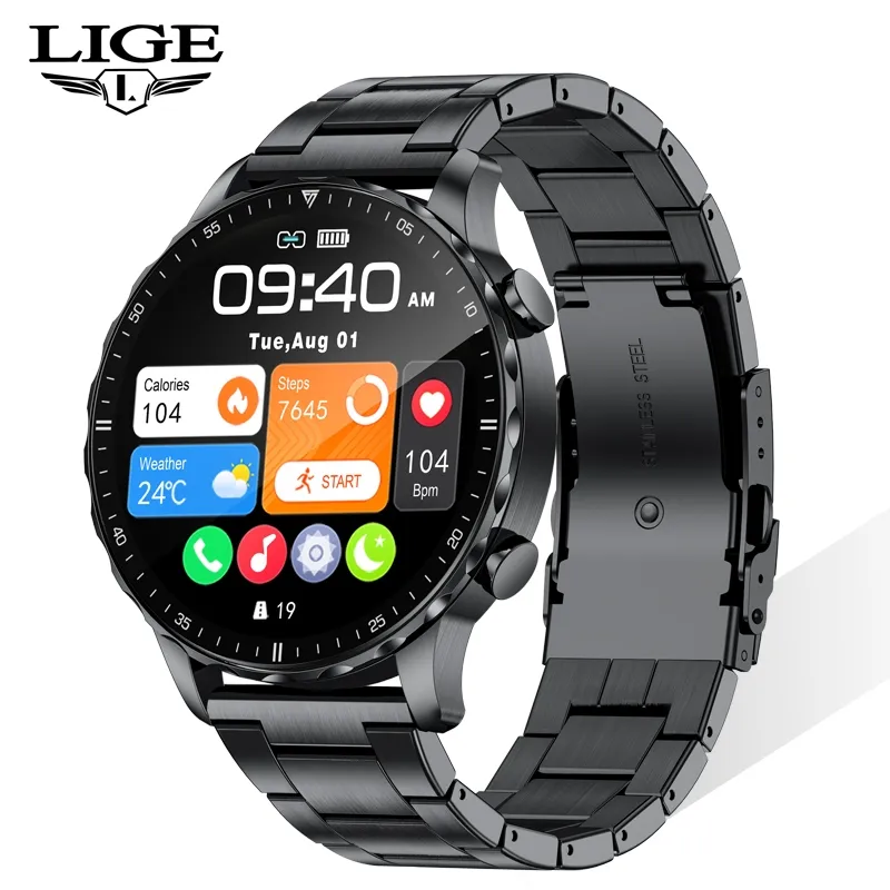Ảnh Đồng hồ thông minh LIGE Nam Cuộc gọi Bluetooth 1,53 inch Cảm ứng toàn màn hình Chống nước Theo dõi sức khỏe Theo dõi sức khỏe 1
