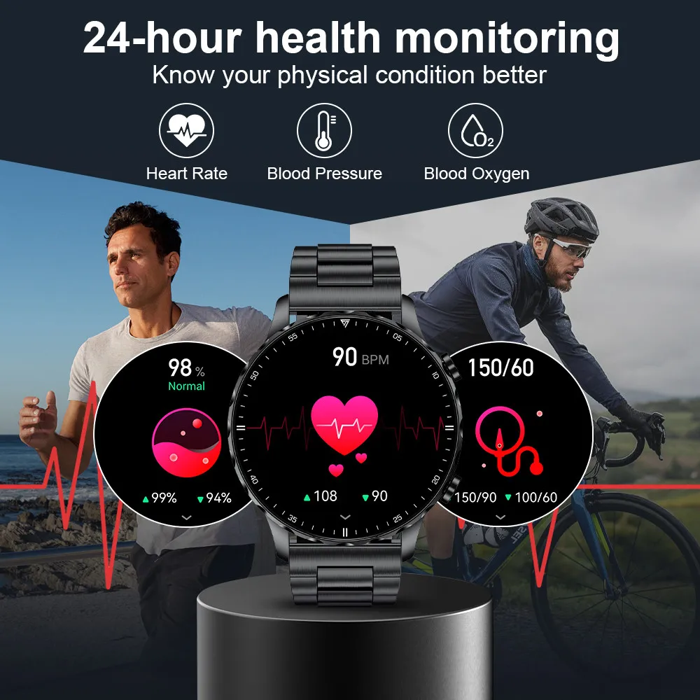 Ảnh Đồng hồ thông minh LIGE Nam Cuộc gọi Bluetooth 1,53 inch Cảm ứng toàn màn hình Chống nước Theo dõi sức khỏe Theo dõi sức khỏe 3