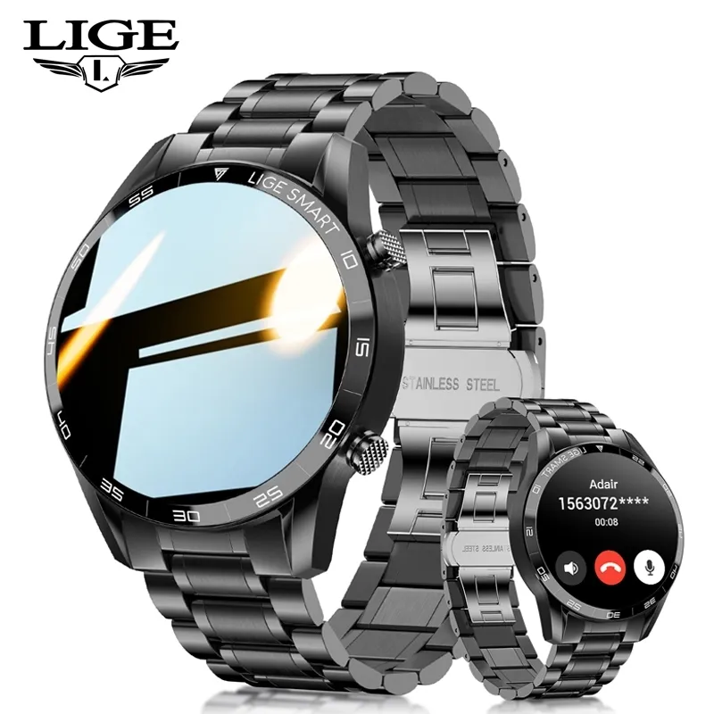 Ảnh Đồng hồ thông minh LIGE Nam Cuộc gọi Bluetooth Thể thao chống nước Theo dõi sức khỏe Màn hình cảm ứng toàn diện 1