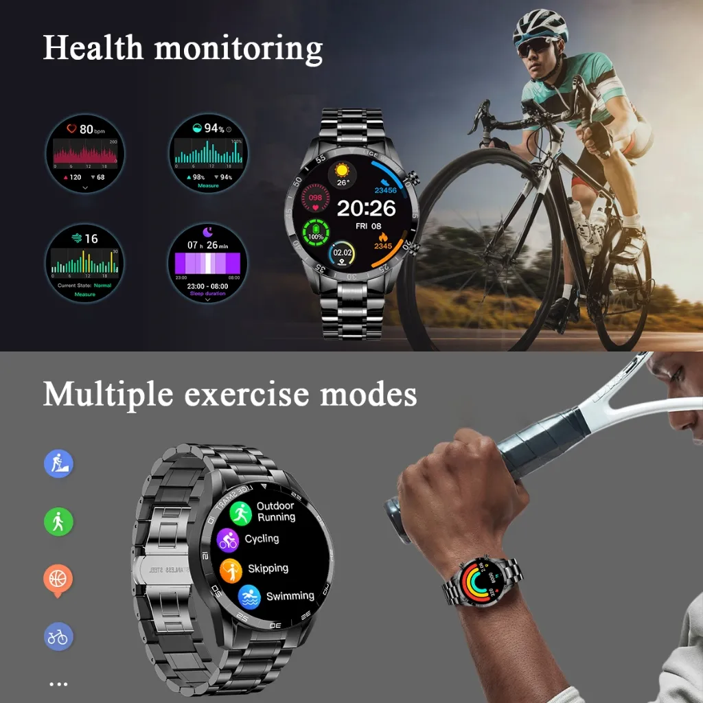 Ảnh Đồng hồ thông minh LIGE Nam Cuộc gọi Bluetooth Thể thao chống nước Theo dõi sức khỏe Màn hình cảm ứng toàn diện 4