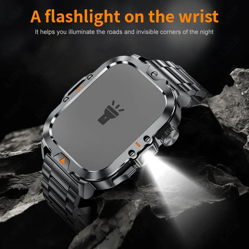 Ảnh Đồng hồ thông minh LIGE V17 Nam LED FlashLight Mặt số tùy chỉnh Cuộc gọi Bluetooth Giám sát sức khỏe Chống nước 3