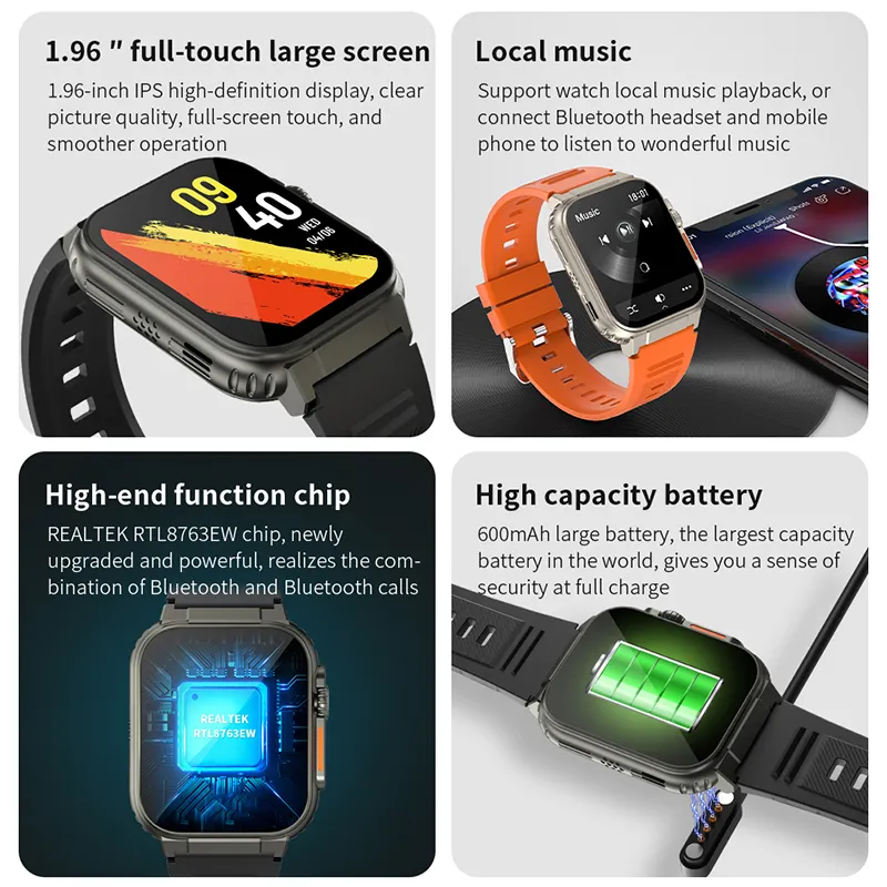 Ảnh Đồng hồ thông minh nam LIGE 600mah cuộc gọi bluetooth màn hình cảm ứng đầy đủ chống thấm nước 2