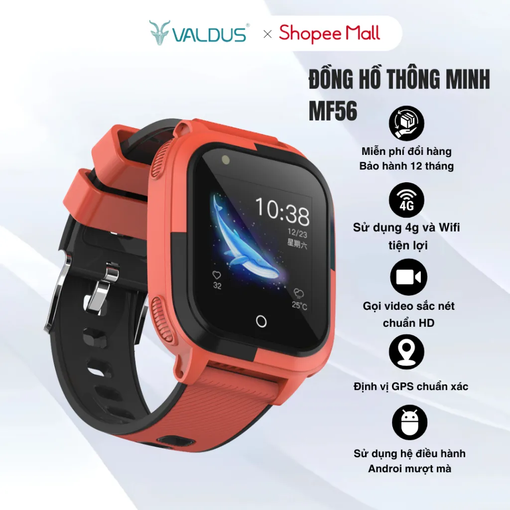 Ảnh Đồng hồ thông minh trẻ em Valdus MF56 Kid4G gọi videocall định vị chính hãng bảo hành 1năm 1