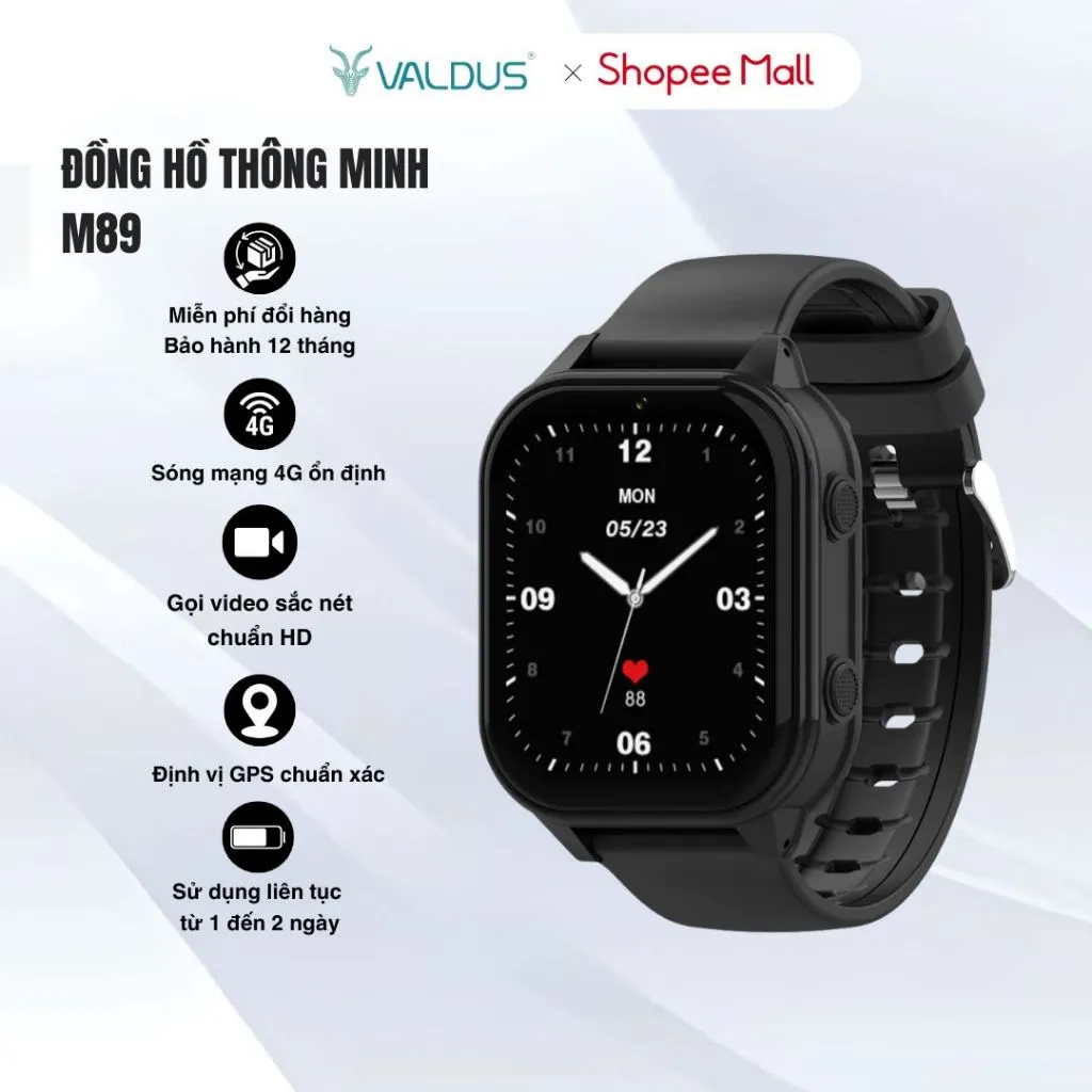 Ảnh Đồng hồ thông minh trẻ em VALDUS M89 Lắp sim nghe gọi video độc lập định vị chống nước bảo hành 1năm 1