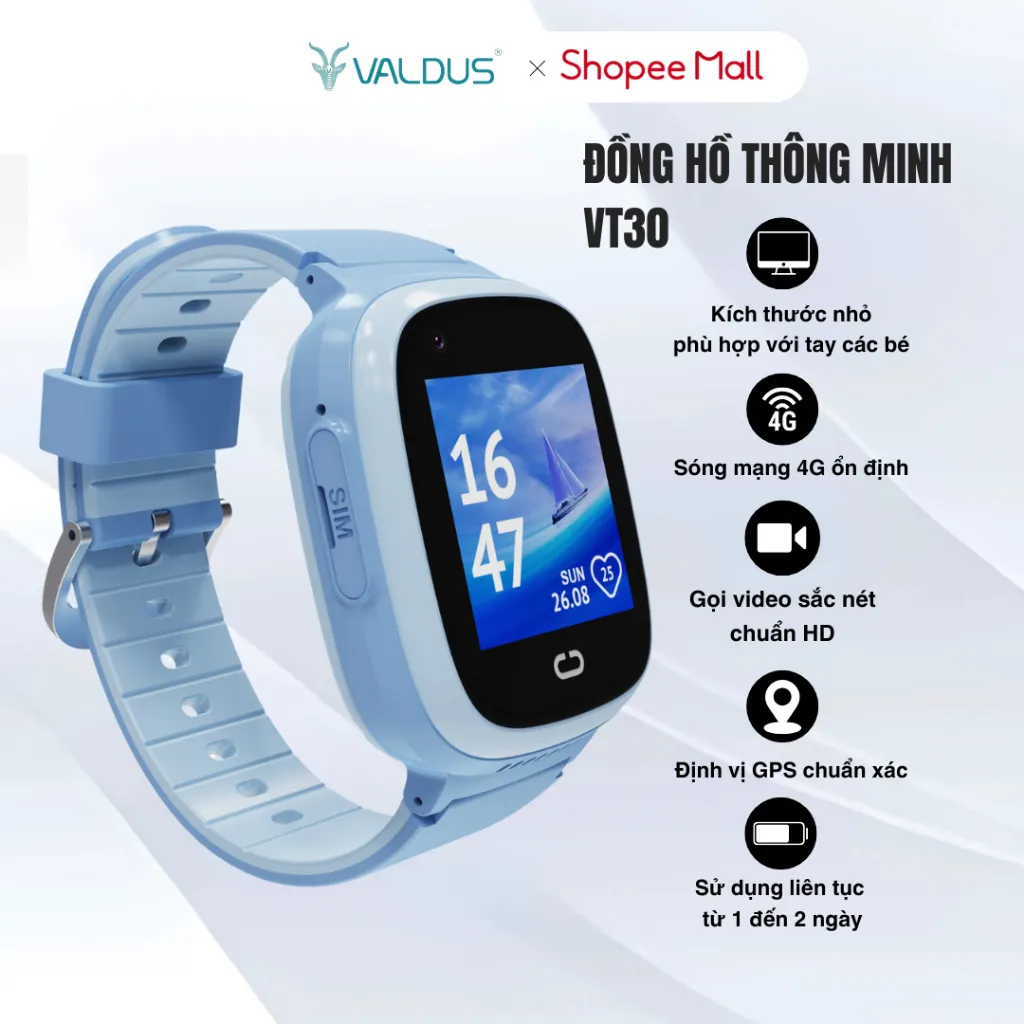 Ảnh Đồng hồ thông minh trẻ em Valdus VT30 Kid 4G watch video call định vị chính hãng bảo hành trong 1năm 1
