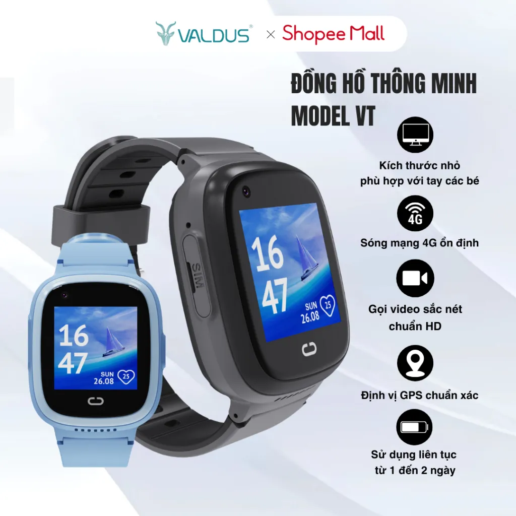 Ảnh Đồng hồ thông minh trẻ em định vị Valdus MODEL VT Kid 4G watch video call chính hãng bảo hành 1năm 1