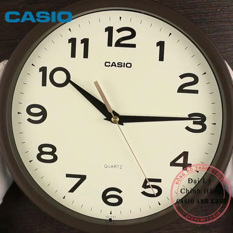 Ảnh Đồng hồ treo tường Casio IQ-151-5DF vỏ nâu ( đường kính 25cm) 2