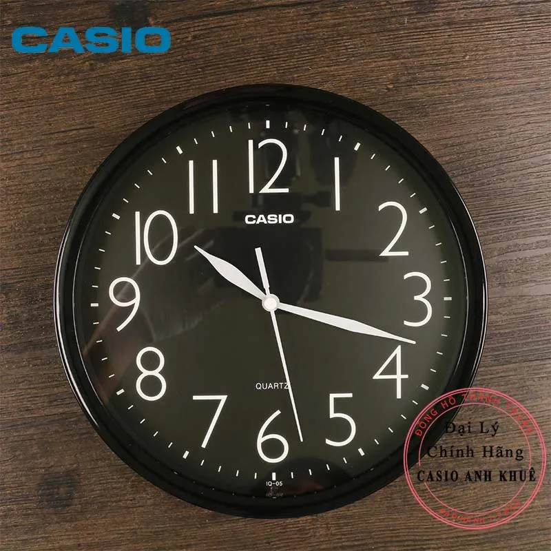 Ảnh Đồng hồ treo tường Casio IQ-05-1DF đen ( đường kính 25cm) 1