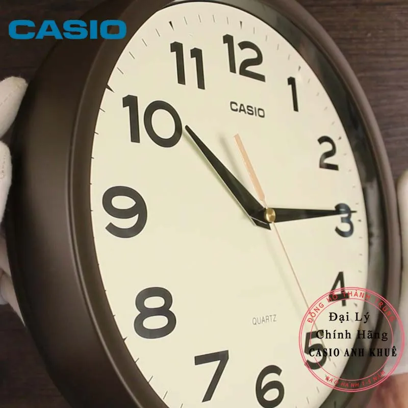 Ảnh Đồng hồ treo tường Casio IQ-151-5DF vỏ nâu ( đường kính 25cm) 3