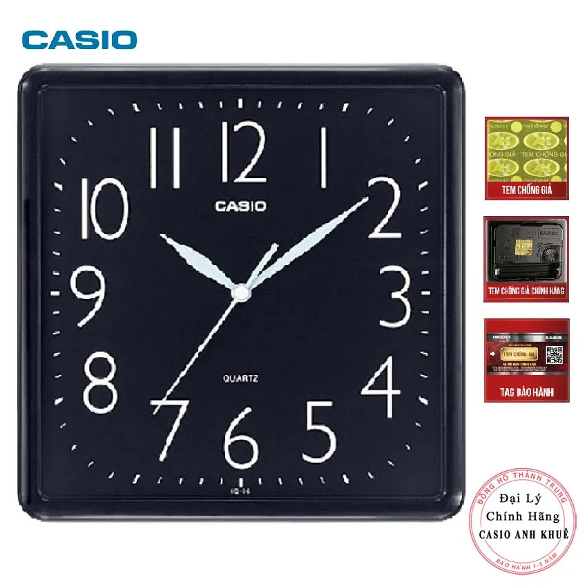 Ảnh Đồng hồ treo tường Casio IQ-06-1DF đen ( cỡ ngang 25cm) 1