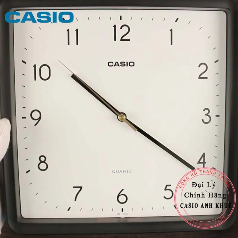 Ảnh Đồng hồ treo tường Casio vuông IQ-152-1DF vỏ đen ( cỡ 25cm) 2