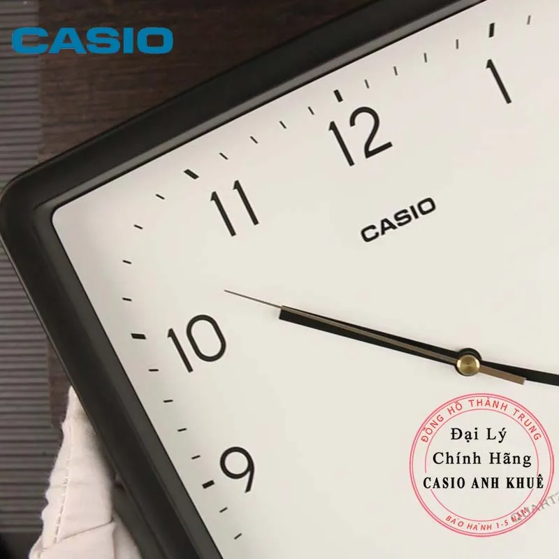 Ảnh Đồng hồ treo tường Casio vuông IQ-152-1DF vỏ đen ( cỡ 25cm) 3