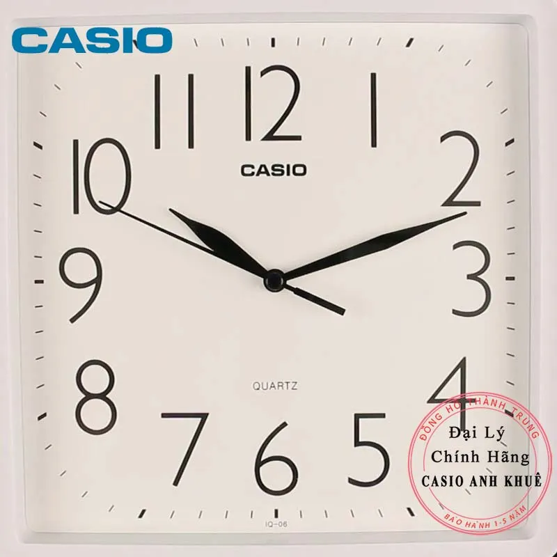 Ảnh Đồng hồ treo tường vuông Casio IQ-06-7DF trắng ( cỡ ngang 25cm) 2