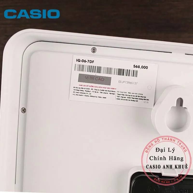 Ảnh Đồng hồ treo tường vuông Casio IQ-06-7DF trắng ( cỡ ngang 25cm) 4