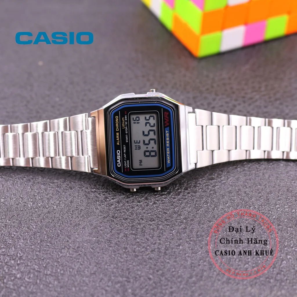 Ảnh Đồng hồ Unisex Casio Vintage A158WA-1DF dây kim loại 1