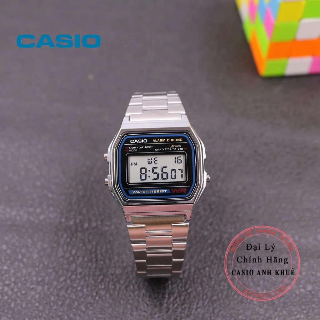 Ảnh Đồng hồ Unisex Casio Vintage A158WA-1DF dây kim loại 3