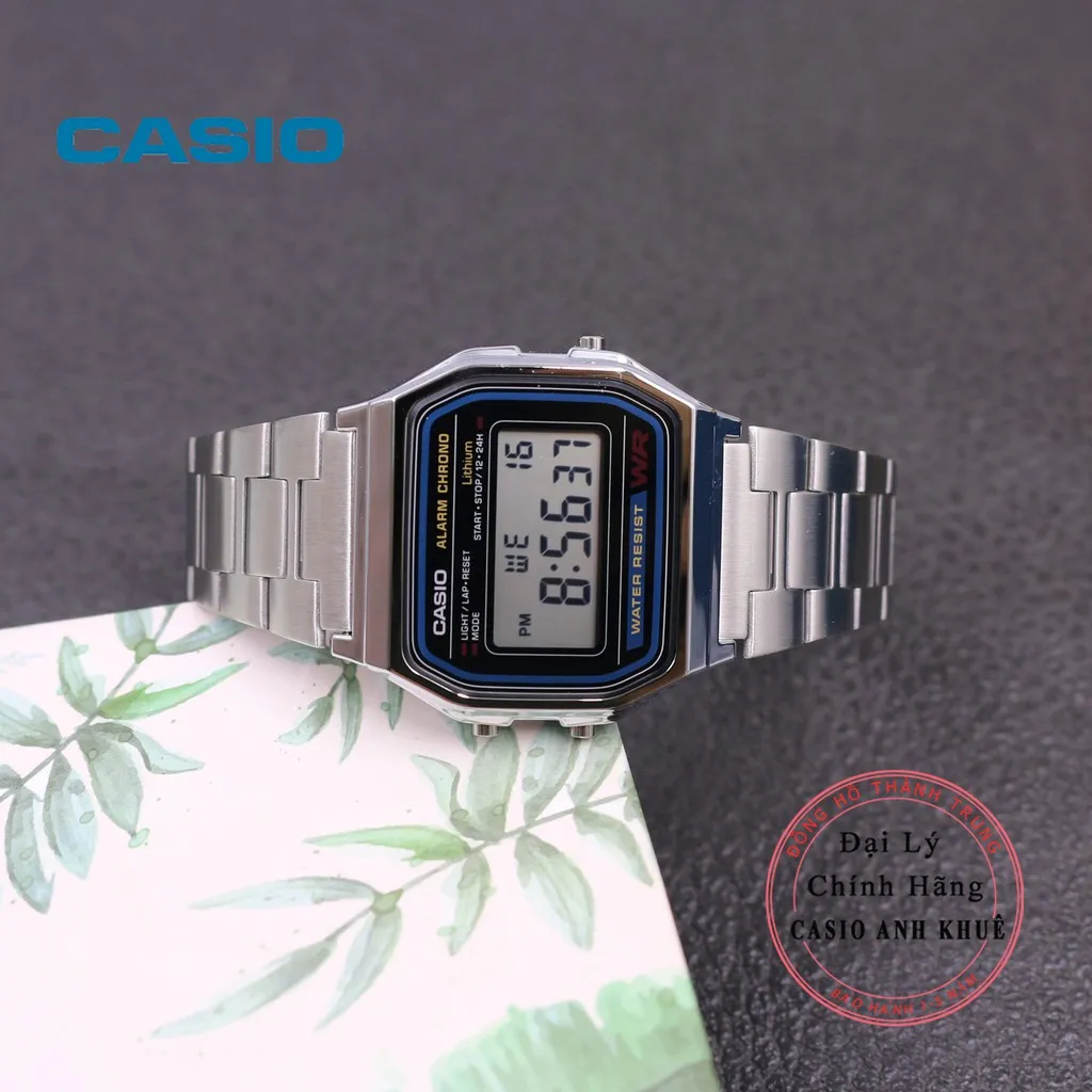 Ảnh Đồng hồ Unisex Casio Vintage A158WA-1DF dây kim loại 4