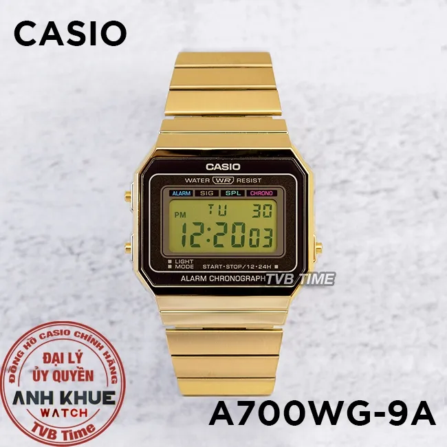Ảnh Đồng hồ unisex dây kim loại Casio chính hãng A700 Series (35mm) 4