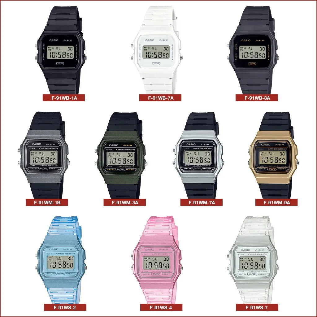 Ảnh Đồng hồ unisex dây nhựa Casio chính hãng F-91 (35mm) (tay nam nhỏ và nữ) 2