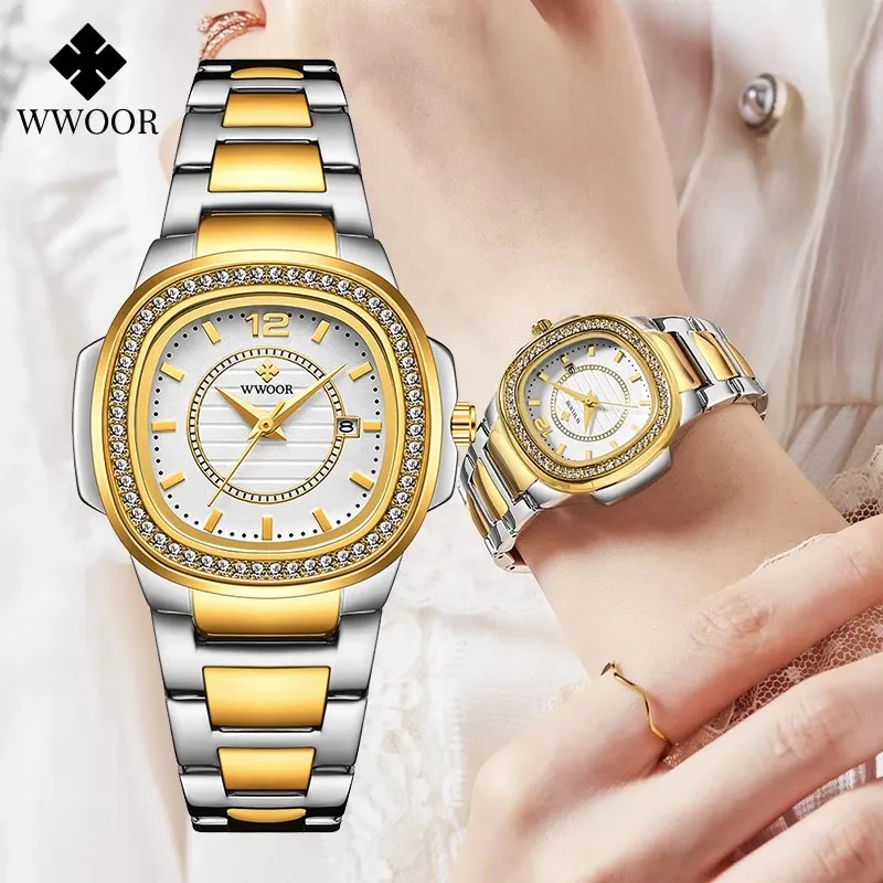 Ảnh Đồng hồ WWOOR chống thấm nước kiểu dáng sang trọng cho nữ 8874 3