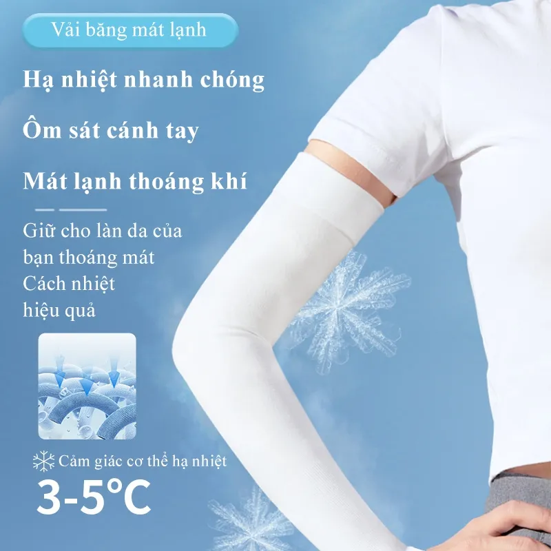 Ảnh Ống tay áo chống nắng MYT găng tay lụa lạnh chống nắng thoáng khi chống tia UV mùa hè phong cách dành cho nam và nữ 3