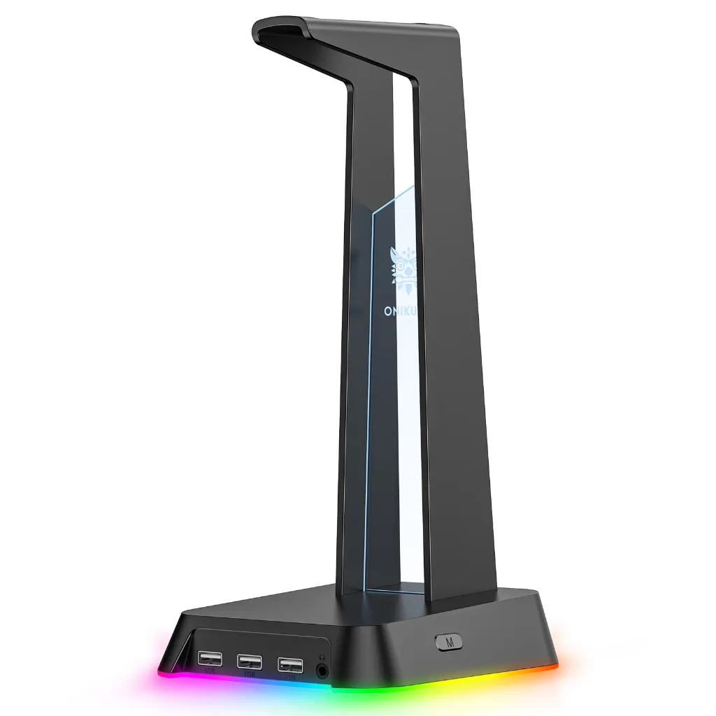 Ảnh Onikuma ST-2 Giá Đỡ Tai Nghe / Chân Đế - Đèn Rgb Tích Hợp 3 Cổng Usb + Jack 3.5mm - Hỗ Trợ Sạc Pin 1