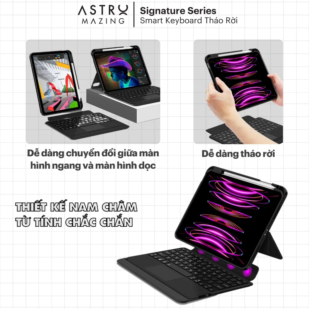 Ảnh Ốp bàn phím tháo rời AstroMazing cho i.Pad 18/20/22/M1M2 Pro 11 12.9 10.2 Mini 6 3