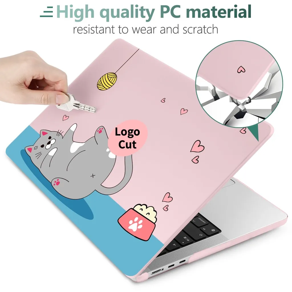 Ảnh Ốp Bảo Vệ Màu Hồng Cho MacBook Pro13 14 16" Air13 13.6 15" M4 M3 M2 M1 A2941 A2681 A2337 A2338 Air13 A1369 A1466 Touch ID A2179 A1932 A2442 A2251 A1708 A1706 A2179 2