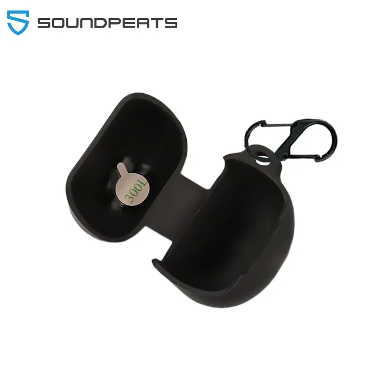 Ảnh Ốp Case SoundPEATS Air5 / Air5 Lite Silicone Có Móc Khóa (Đen) 2