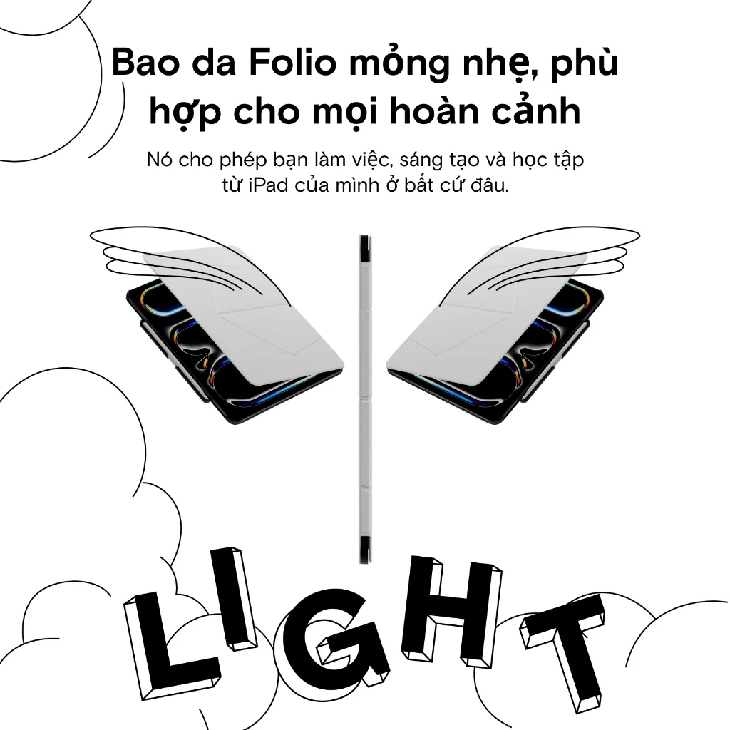 Ảnh Ốp điện thoại Folio phao MOFT cho iPad Air thế hệ thứ 6 11 '' M2 2024 & Pro 13 M4 Folio Giá đỡ bút chì 1
