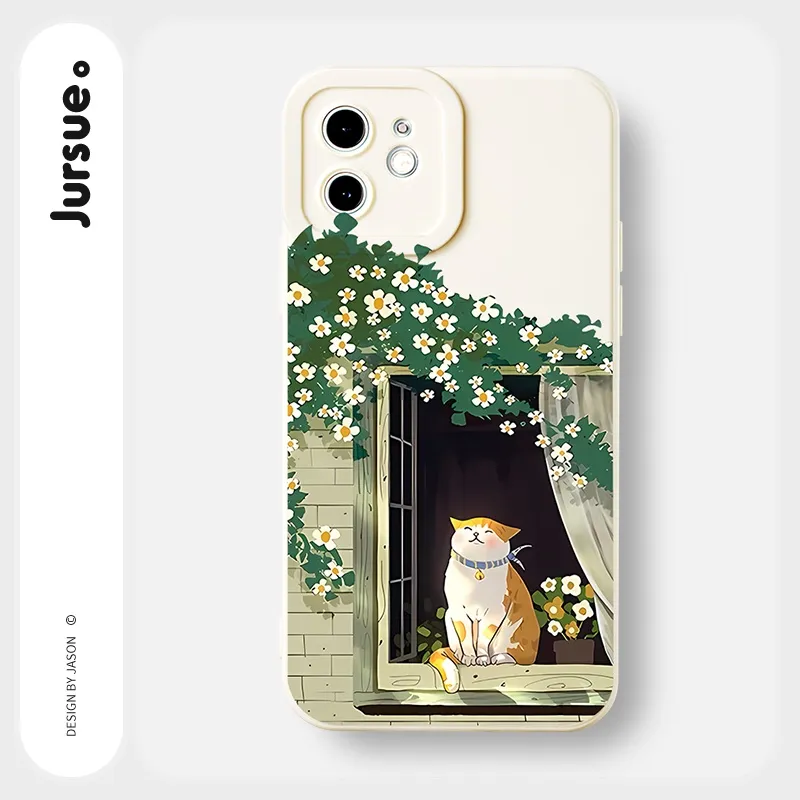 Ảnh Ốp điện thoại JURSUE Y2845 in hình mèo thích hợp cho iPhone 16 15 14 13 12 11 Pro Max SE 2020 X XR XS ip 8 7 Plus 1