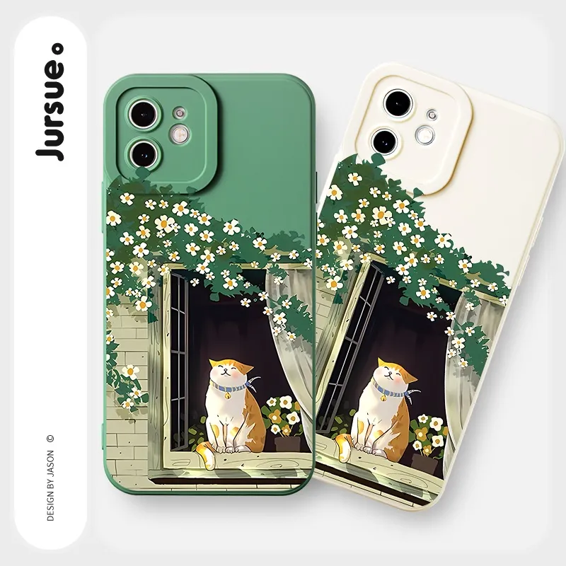 Ảnh Ốp điện thoại JURSUE Y2845 in hình mèo thích hợp cho iPhone 16 15 14 13 12 11 Pro Max SE 2020 X XR XS ip 8 7 Plus 2