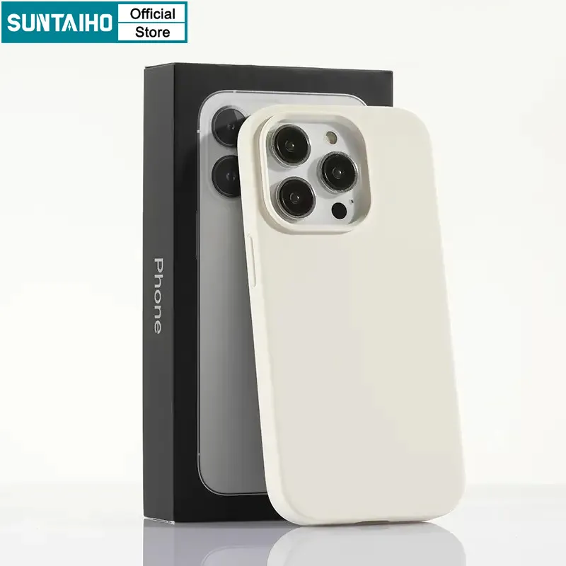 Ảnh Ốp điện thoại mềm silicon lỏng màu xanh thẩm mỹ cao cấp Suntaiho Cặp đôi cao cấp Vỏ chống sốc phong cách đơn giản cho IPhone 11 12 13 14 15 16 Pro Max IP 7 8 Plus Iphon X Xs XR Xs Max 2